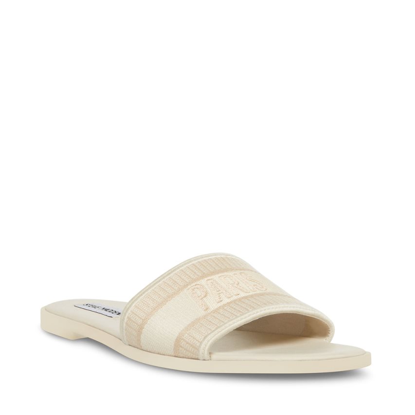 Beige Steve Madden Knox Women\'s Slides | PH 7436WZI